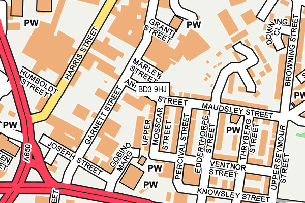 BD3 9HJ map - OS OpenMap – Local (Ordnance Survey)
