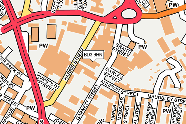 BD3 9HN map - OS OpenMap – Local (Ordnance Survey)