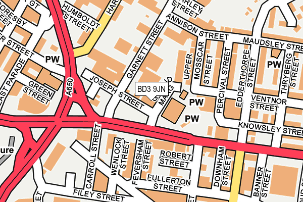 BD3 9JN map - OS OpenMap – Local (Ordnance Survey)