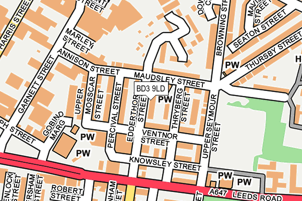 BD3 9LD map - OS OpenMap – Local (Ordnance Survey)