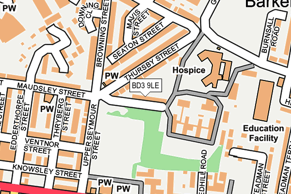 BD3 9LE map - OS OpenMap – Local (Ordnance Survey)