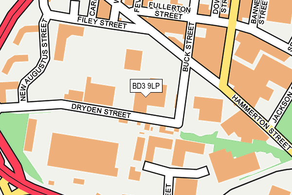 BD3 9LP map - OS OpenMap – Local (Ordnance Survey)