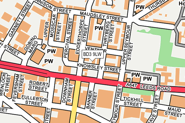 BD3 9LW map - OS OpenMap – Local (Ordnance Survey)