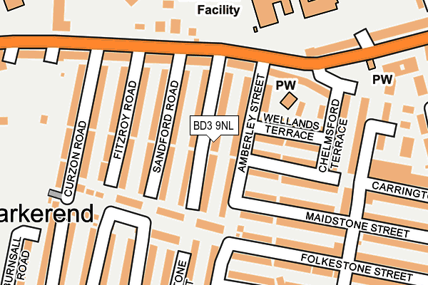 BD3 9NL map - OS OpenMap – Local (Ordnance Survey)