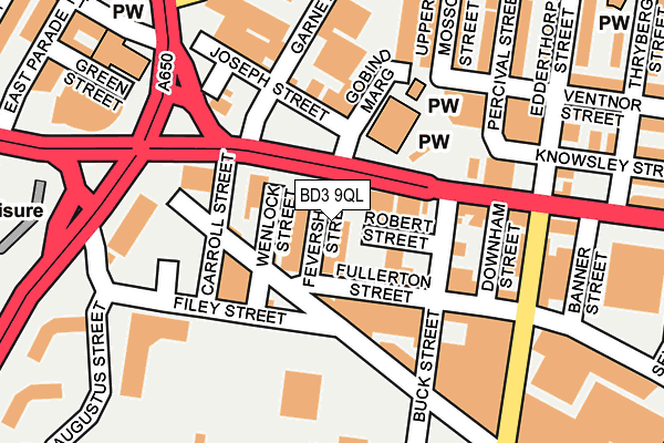 BD3 9QL map - OS OpenMap – Local (Ordnance Survey)