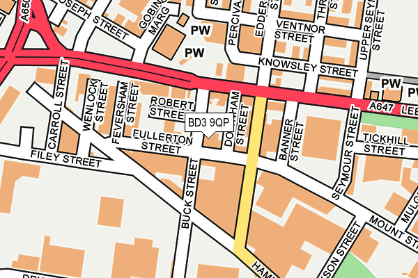 BD3 9QP map - OS OpenMap – Local (Ordnance Survey)