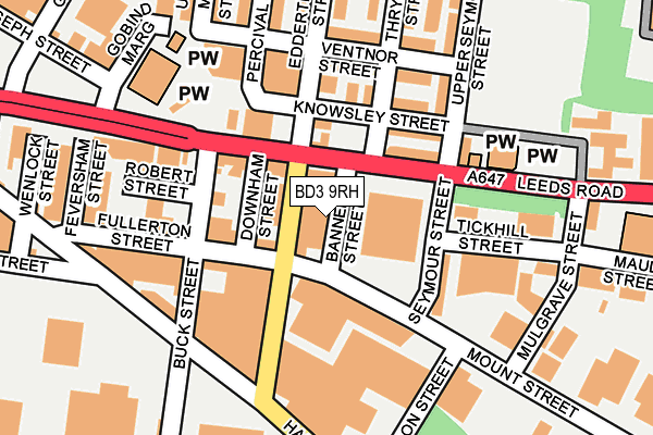 BD3 9RH map - OS OpenMap – Local (Ordnance Survey)