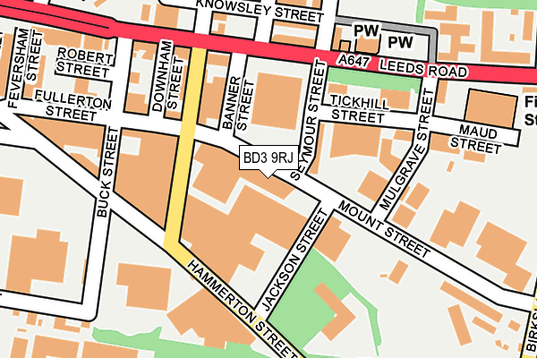 BD3 9RJ map - OS OpenMap – Local (Ordnance Survey)