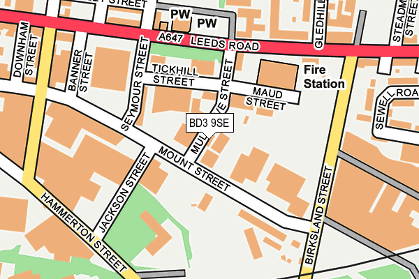 BD3 9SE map - OS OpenMap – Local (Ordnance Survey)