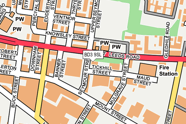 BD3 9SL map - OS OpenMap – Local (Ordnance Survey)