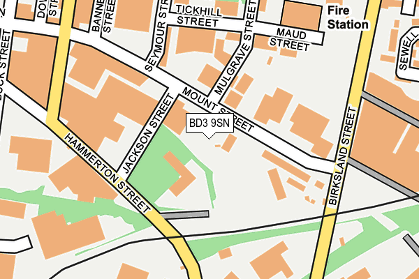 BD3 9SN map - OS OpenMap – Local (Ordnance Survey)