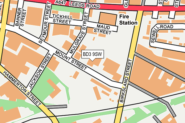 BD3 9SW map - OS OpenMap – Local (Ordnance Survey)