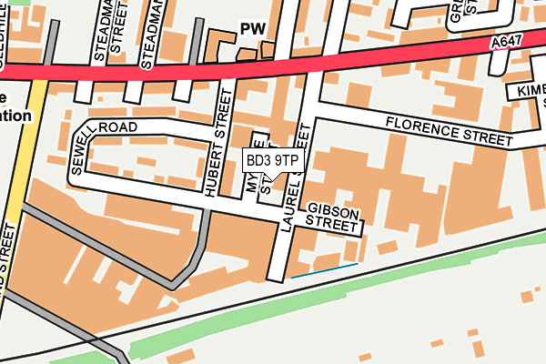 BD3 9TP map - OS OpenMap – Local (Ordnance Survey)