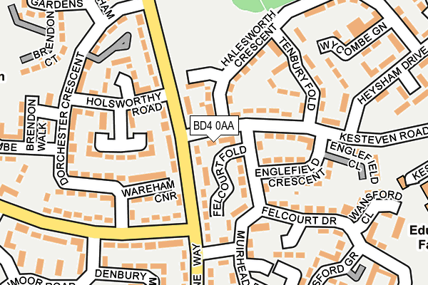 BD4 0AA map - OS OpenMap – Local (Ordnance Survey)