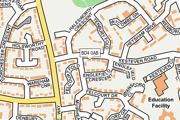 BD4 0AB map - OS OpenMap – Local (Ordnance Survey)