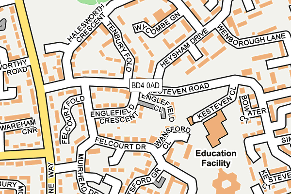 BD4 0AD map - OS OpenMap – Local (Ordnance Survey)