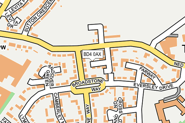 BD4 0AX map - OS OpenMap – Local (Ordnance Survey)