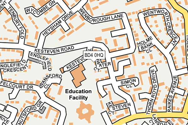 BD4 0HQ map - OS OpenMap – Local (Ordnance Survey)