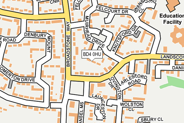 BD4 0HU map - OS OpenMap – Local (Ordnance Survey)