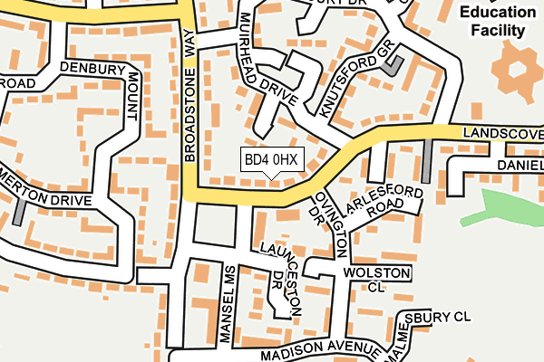 BD4 0HX map - OS OpenMap – Local (Ordnance Survey)