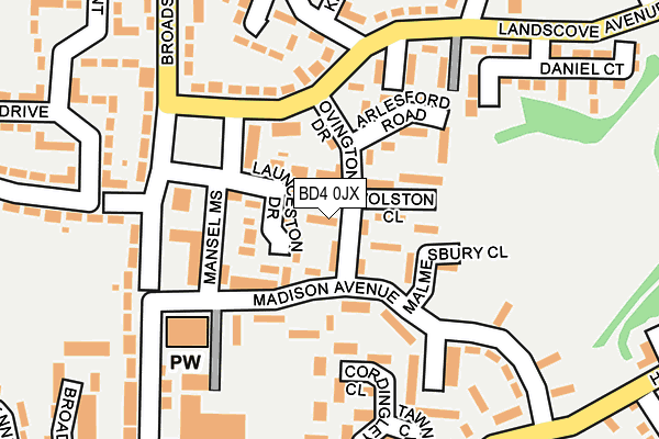 BD4 0JX map - OS OpenMap – Local (Ordnance Survey)