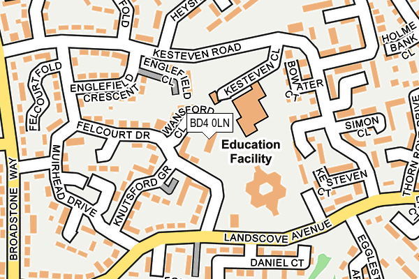 BD4 0LN map - OS OpenMap – Local (Ordnance Survey)