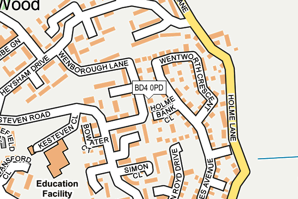 BD4 0PD map - OS OpenMap – Local (Ordnance Survey)