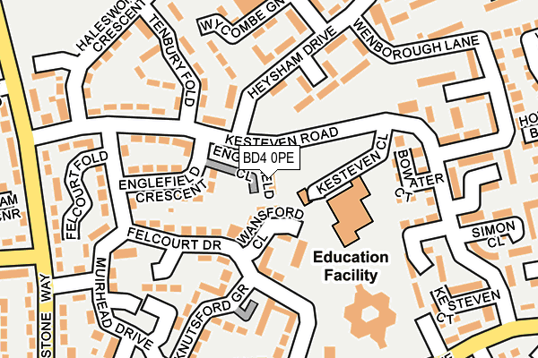 BD4 0PE map - OS OpenMap – Local (Ordnance Survey)