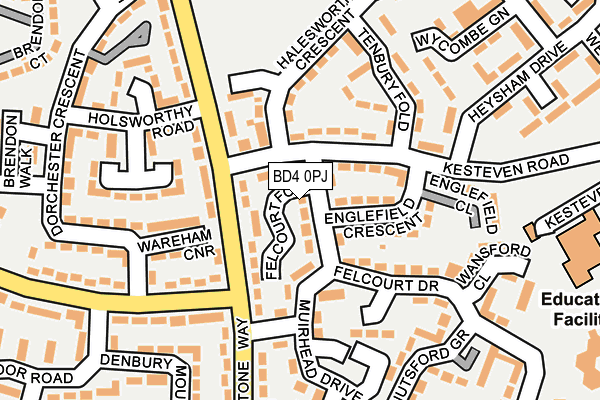 BD4 0PJ map - OS OpenMap – Local (Ordnance Survey)