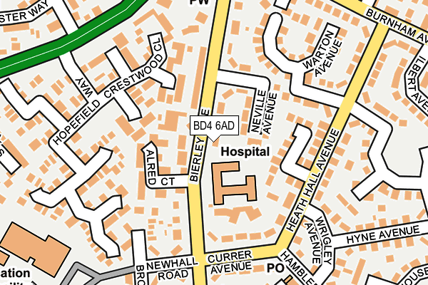 BD4 6AD map - OS OpenMap – Local (Ordnance Survey)