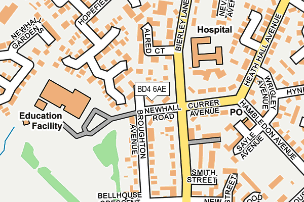 BD4 6AE map - OS OpenMap – Local (Ordnance Survey)