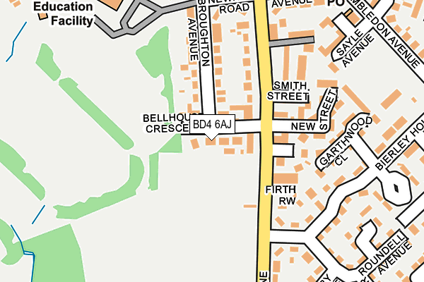 BD4 6AJ map - OS OpenMap – Local (Ordnance Survey)