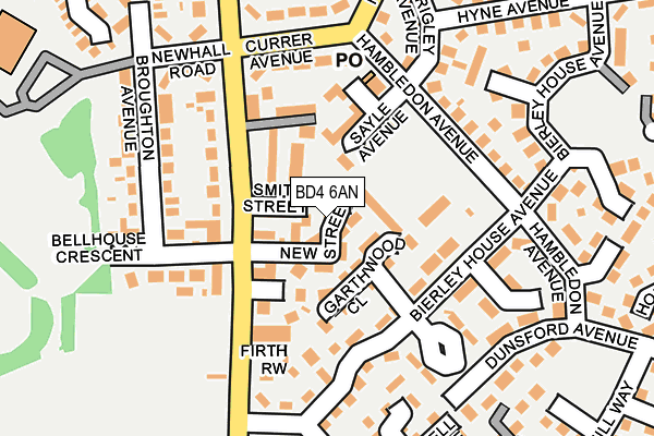 BD4 6AN map - OS OpenMap – Local (Ordnance Survey)
