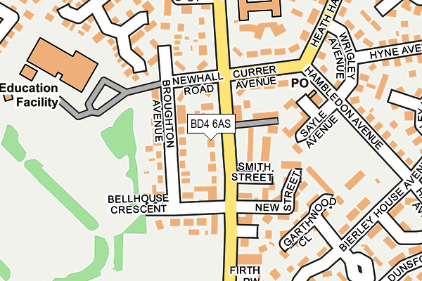 BD4 6AS map - OS OpenMap – Local (Ordnance Survey)