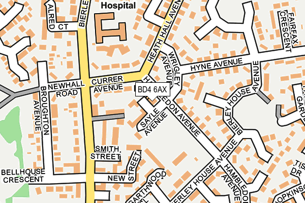 BD4 6AX map - OS OpenMap – Local (Ordnance Survey)