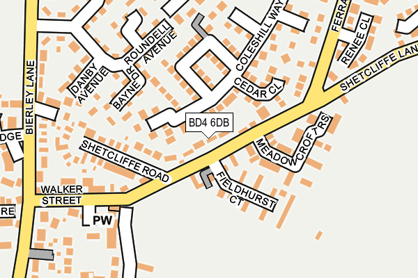 BD4 6DB map - OS OpenMap – Local (Ordnance Survey)