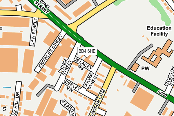 BD4 6HE map - OS OpenMap – Local (Ordnance Survey)