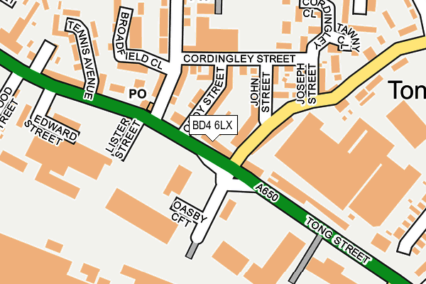 BD4 6LX map - OS OpenMap – Local (Ordnance Survey)