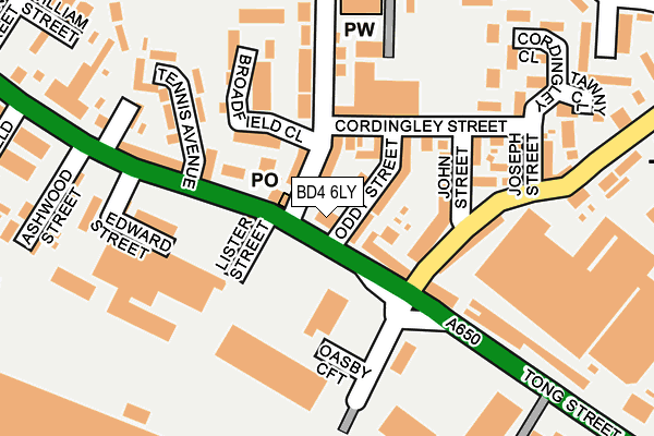 BD4 6LY map - OS OpenMap – Local (Ordnance Survey)