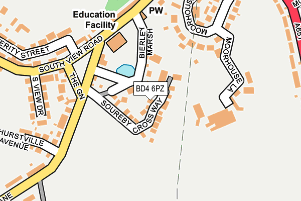 BD4 6PZ map - OS OpenMap – Local (Ordnance Survey)