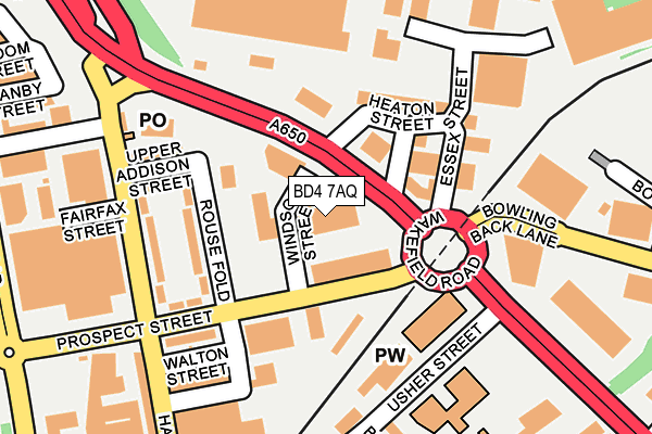 BD4 7AQ map - OS OpenMap – Local (Ordnance Survey)