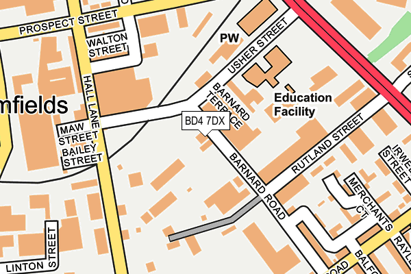BD4 7DX map - OS OpenMap – Local (Ordnance Survey)