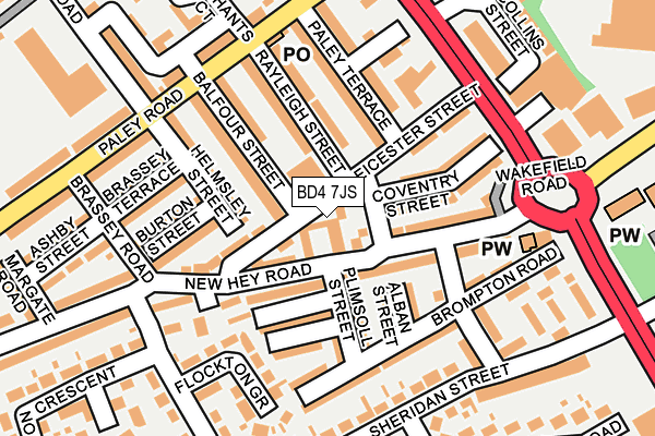 BD4 7JS map - OS OpenMap – Local (Ordnance Survey)