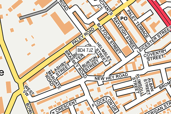 BD4 7JZ map - OS OpenMap – Local (Ordnance Survey)