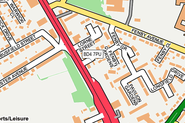 BD4 7PU map - OS OpenMap – Local (Ordnance Survey)