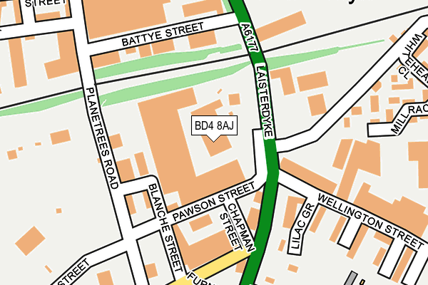 BD4 8AJ map - OS OpenMap – Local (Ordnance Survey)