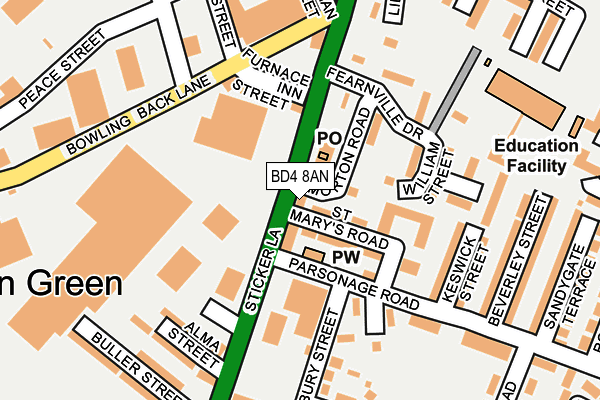 BD4 8AN map - OS OpenMap – Local (Ordnance Survey)