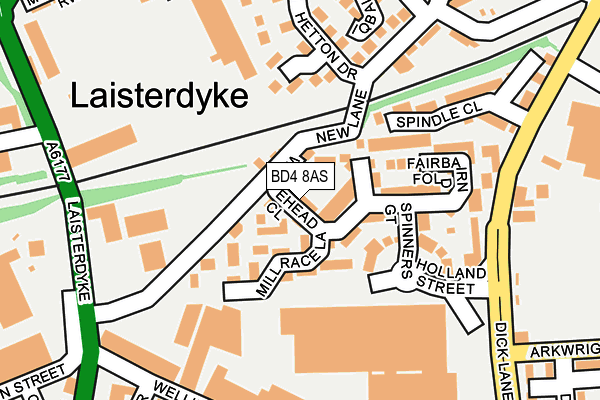 BD4 8AS map - OS OpenMap – Local (Ordnance Survey)