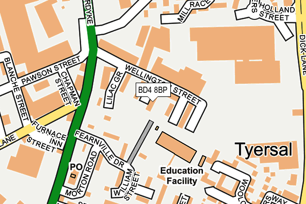 BD4 8BP map - OS OpenMap – Local (Ordnance Survey)