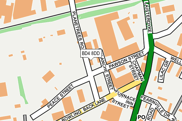 BD4 8DD map - OS OpenMap – Local (Ordnance Survey)